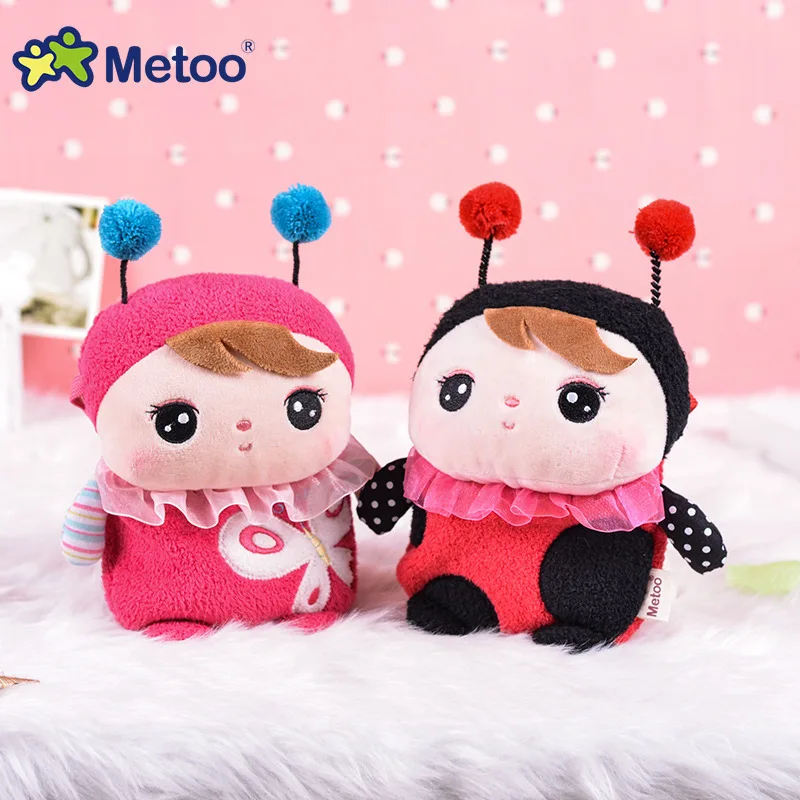 Metoo angela menina veado coelho borboleta abelha raposa brinquedo de pelúcia boneca pequena bolsa crossbody clipe macio moeda bolsa presente aniversário 1pc