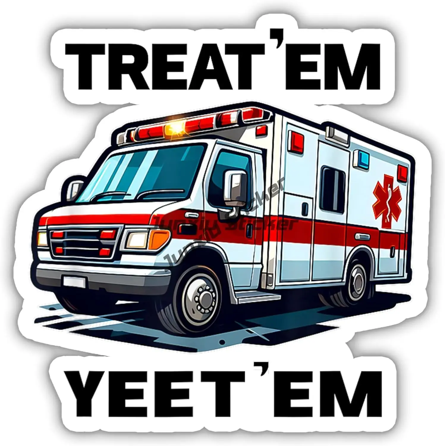 Funny EMS AmbulancMedicale Paramedic  Sticker Waterproof  Decal for Water Bottle Laptop Kindle Hospital Student Nursing Gifts