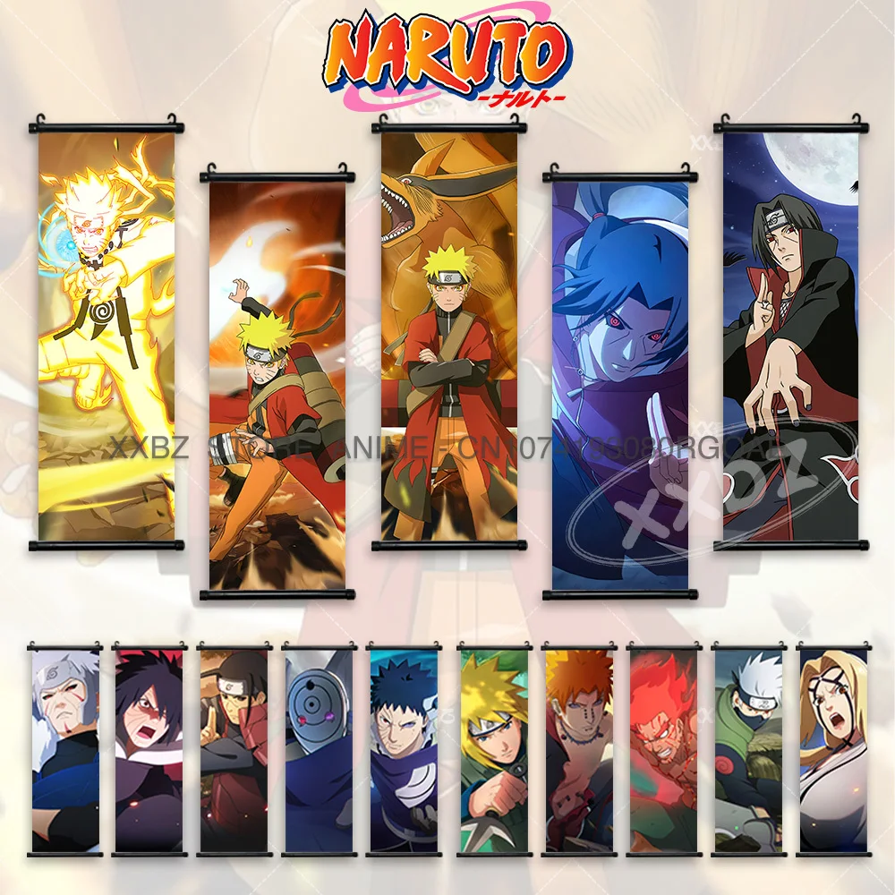 

Uzumaki Naruto Scroll Pictures Uchiha Sasuke Decorative Hanging Painting Canvas Orochimaru Home Decor Anime Poster Sai Wall Art