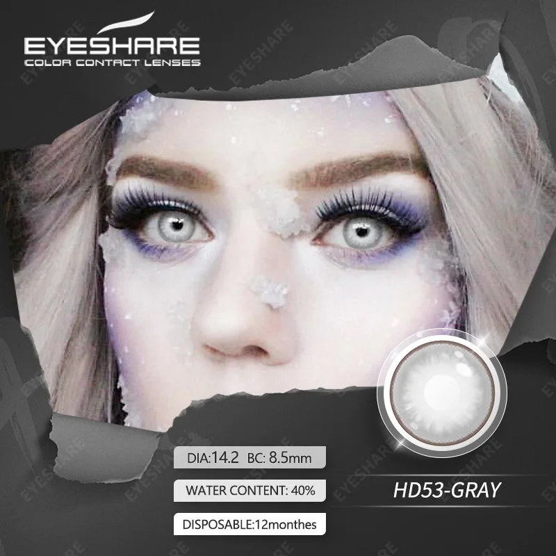 EYESHARE 2pcs Halloween Color Contacts Lenses for Eyes Cosplay Eyes Lens White Black Multicolored Lenses Yearly Beautiful Pupil