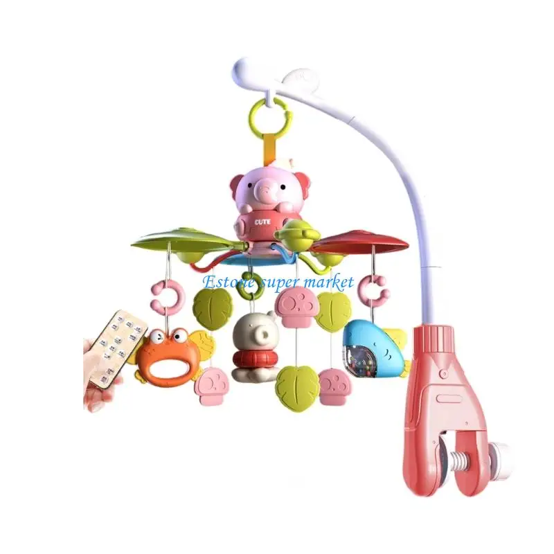 090B 회전 뮤직 박스 유아용 침대 모바일 교수형 장난감 유아 시각 및 청각 자극 아기 젖니가 남 릴리프 딸랑이 장난감