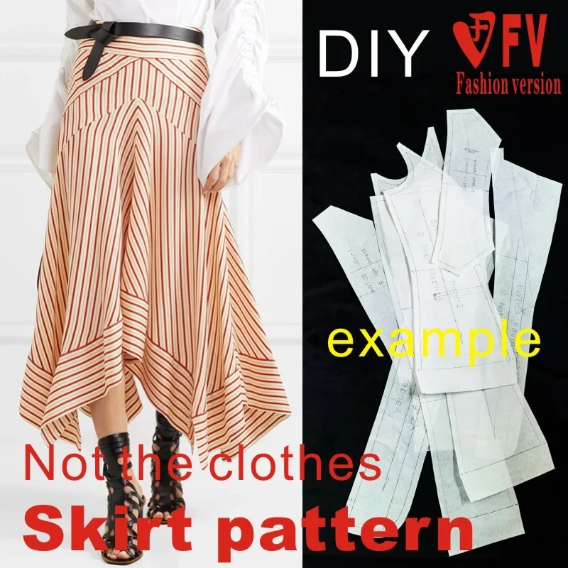 Long skirt pattern new style women's half skirt 1:1 garment sewing drawing BBQ-35