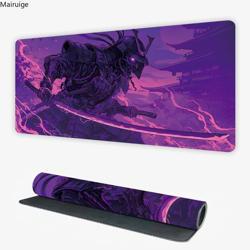 

Японский мультфильм Сакура Самурай Черный коврик для мыши Большой геймерский настольный коврик Игровой стол для ноутбука ПК Офисные аксессуары Компьютерный стол