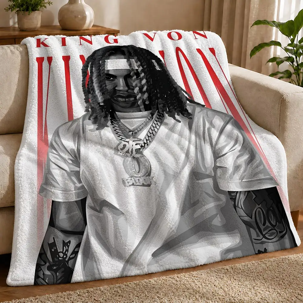 Rapper K-King V-Von Throw 1pc Flannel Blanket Soft Lightweight Warm Cozy For Bedroom Sofa Bed