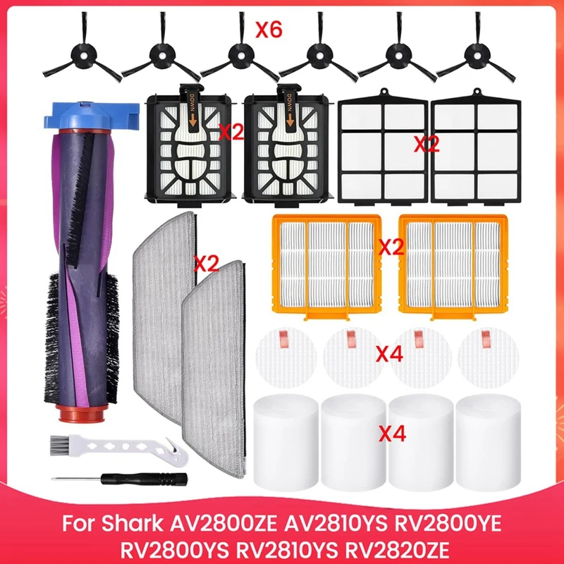 Pieza de repuesto de filtro de cepillo para Shark AV2800ZE AV2810YS RV2800YE RV2800YS RV2810YS RV2820ZE, accesorios para Robot