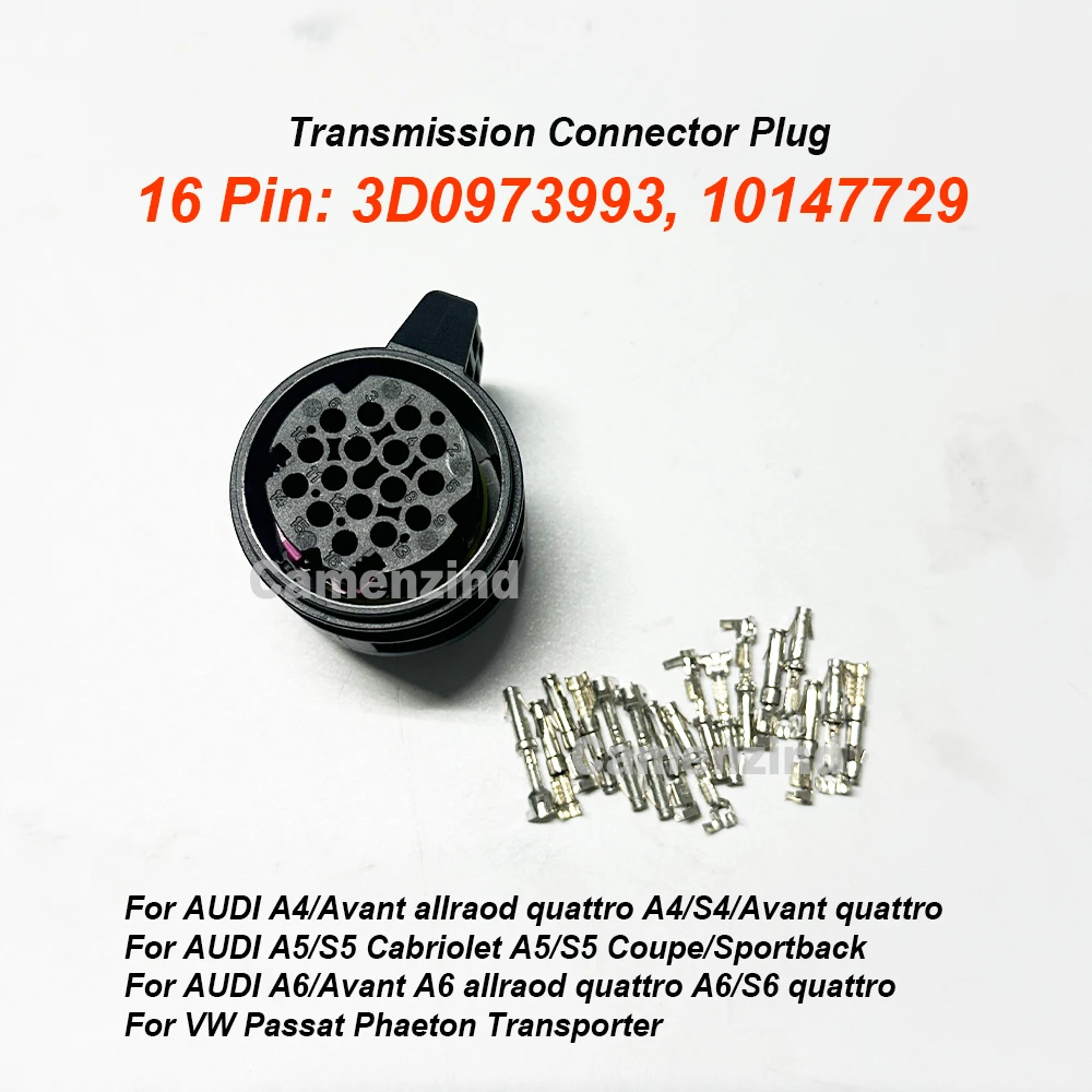 3D0973993 10147729 24088-47101 Transmission Controller Connector 16-Pin Plug For VW Passat Phaeton Transporter 09430010 DQ500
