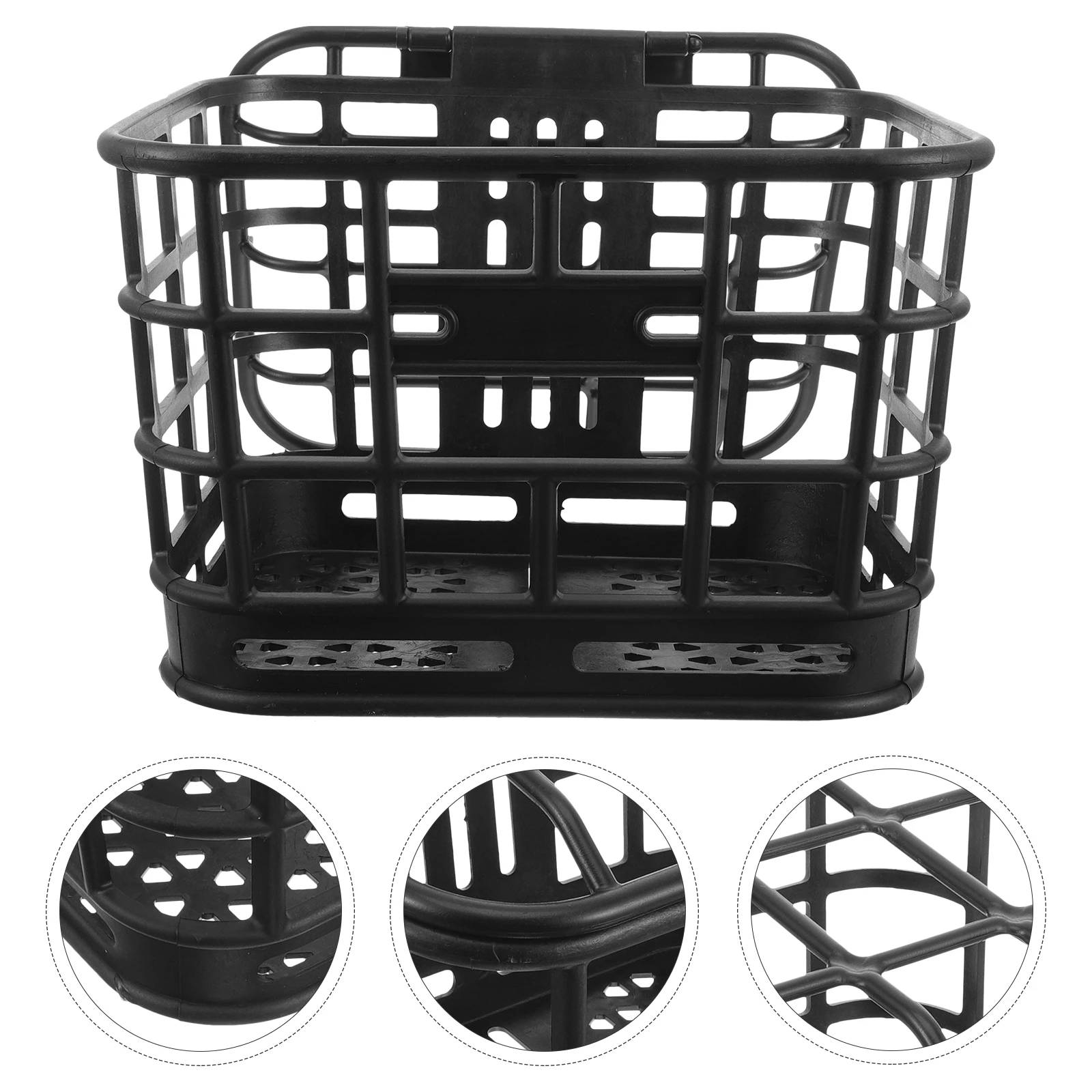 

Bike Basket for Bicycle Girls Bikes Adult Front Handlebar Folding Black Durable Plastic Large Capacity Sturdy Practical