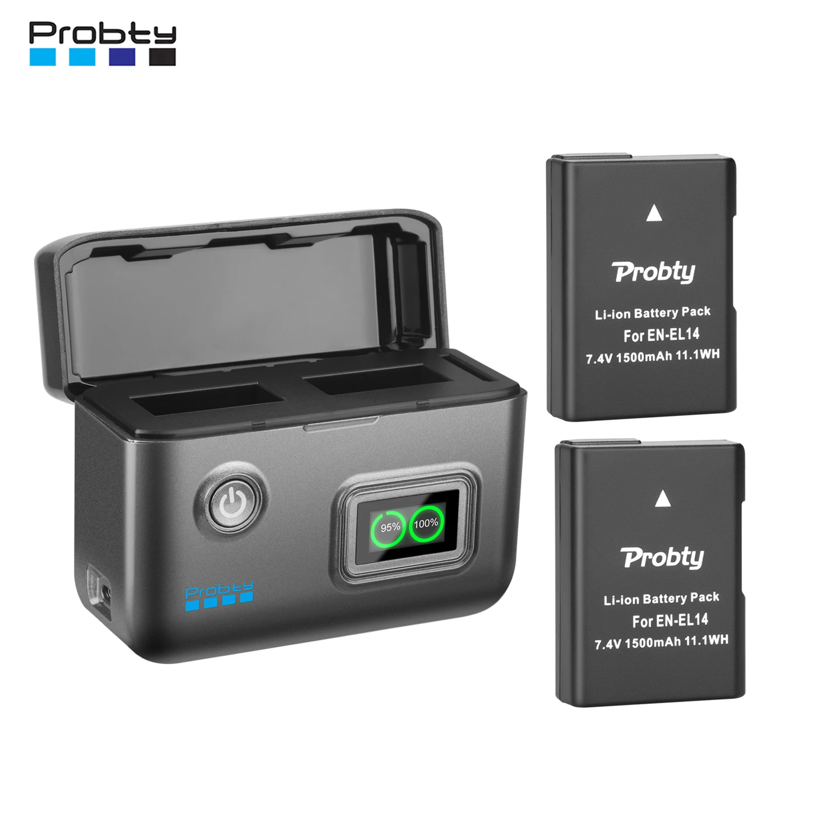 Probty 1500mAh EN-EL14 EN-EL14a Battery For Nikon Coolpix P7000, P7100, P7700, P7800, D3100, D3200, D3300, D5100, D5200, D5300