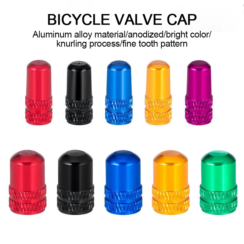 2pc Bicycle Valve Cap Aluminum Alloy Presta/Schrader Road Mountain Bike Tire Valve Cap Dust Protection Cover Bicycle Accessories