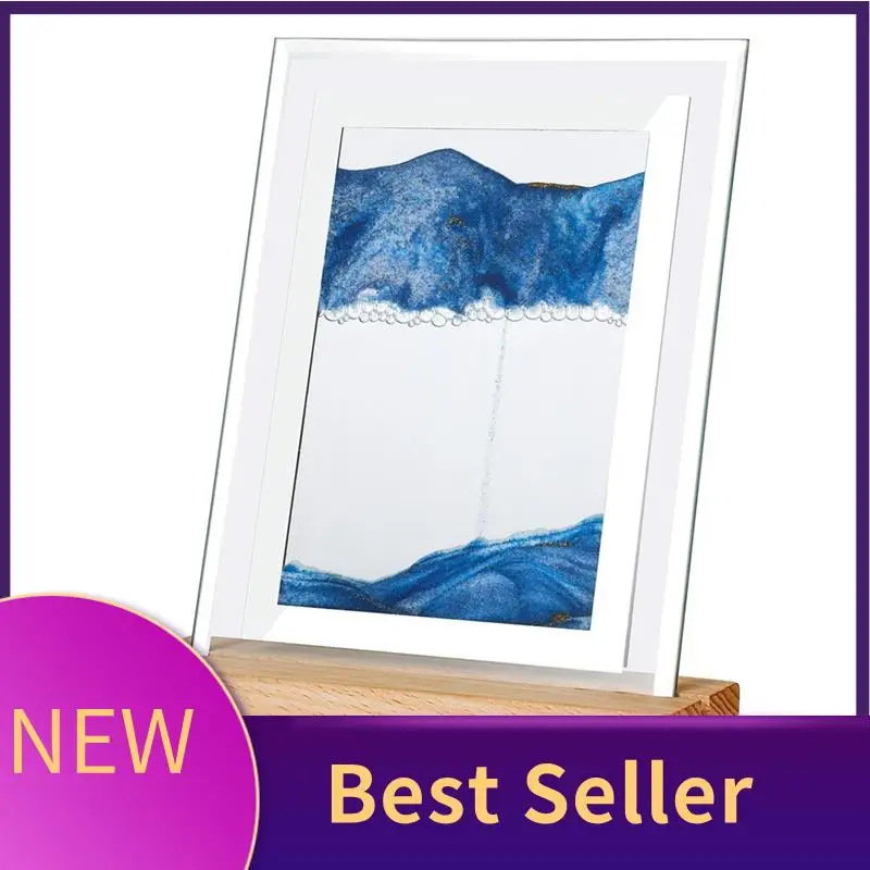 

ABHI-Sand Art Moving Night Lamp Craft Quicksand 3D Landscape Flowing Sand Picture Hourglass Gift LED Table Night Light
