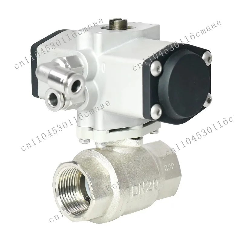 1S Open 1/4 - 1 Inch Two-Way BSP NPT Threaded OEM Supported Nickel Plated Brass Pneumatic Actuated Ball Valve
