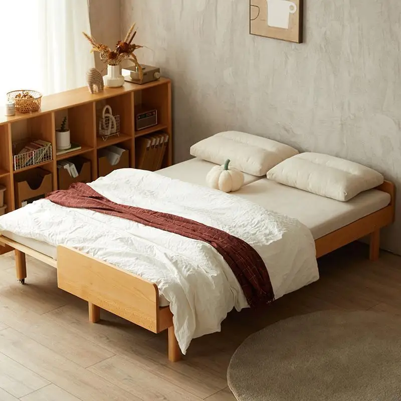 Dual-Use Living Room Small Apartment Solid Wood Single Bed Multi-Functional Tatami Simple Retractable Pumping Broaching Machine