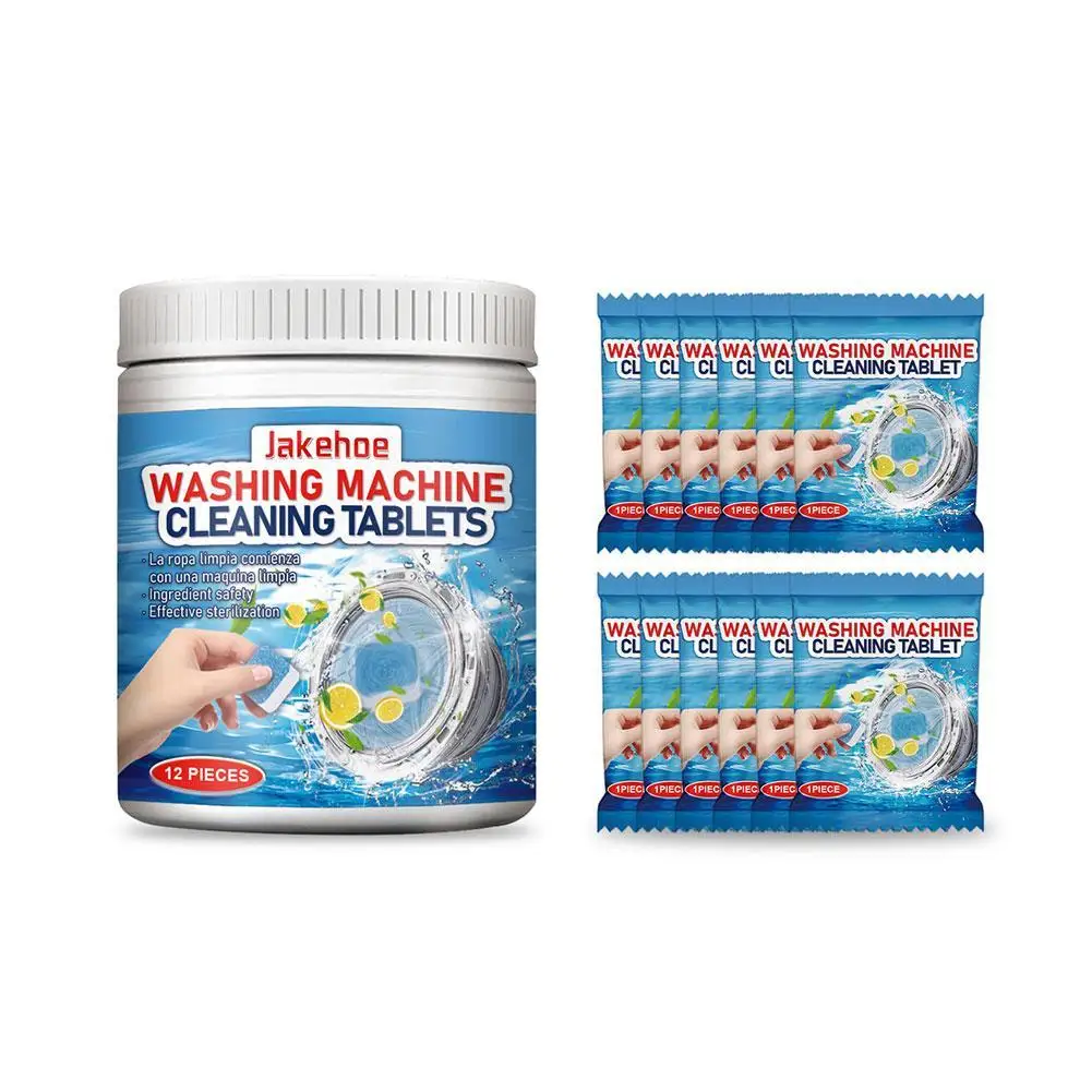 Washing Machine Cleaner Tablets 12 Pack Washer Cleaner Tablets Powerful Descaler Deep Cleaning for Front Loader Top Load Washer