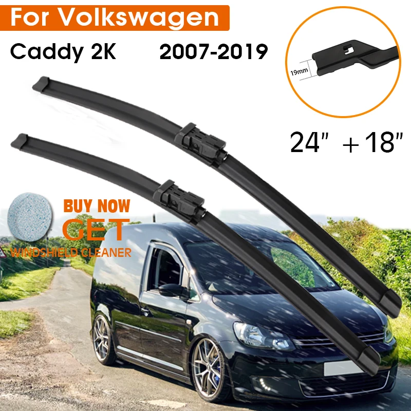 

Car Wiper Blade For Volkswagen Caddy 2K 2007-2019 Windshield Rubber Silicon Refill Front Window Wiper 24"+18" LHD RHD Accessorie