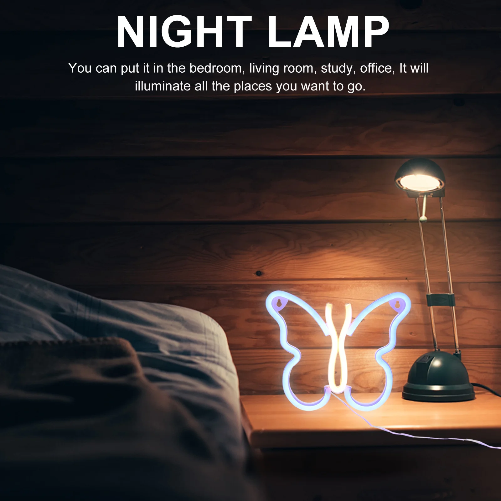 

Светодиодная лампа-бабочка с мягким светом, декоративный светильник для детской комнаты, офисного стола, светящаяся пластиковая ночная лампа