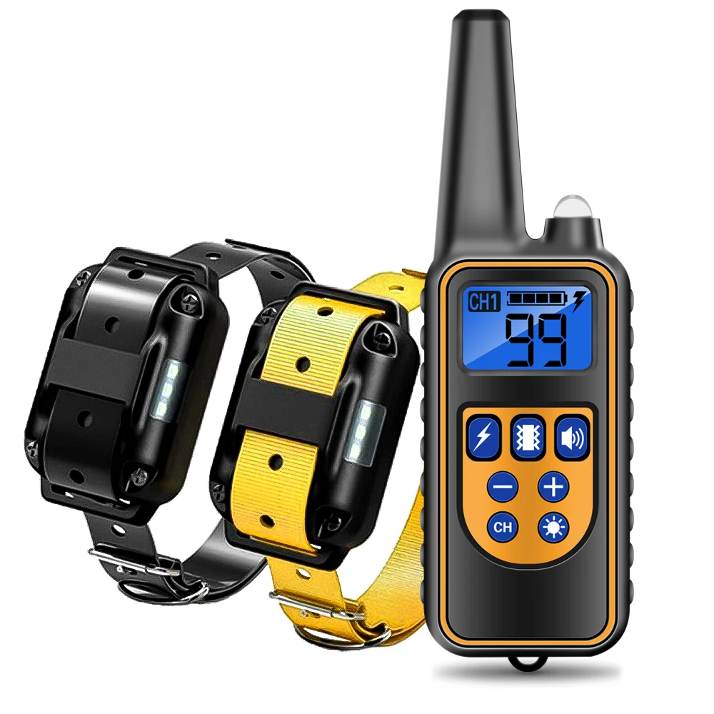 

Electric Dog Anti Bark Dog Training Collar Waterproof Rechargeable Pet Remote Control For All Size Shock Vibration Sound
