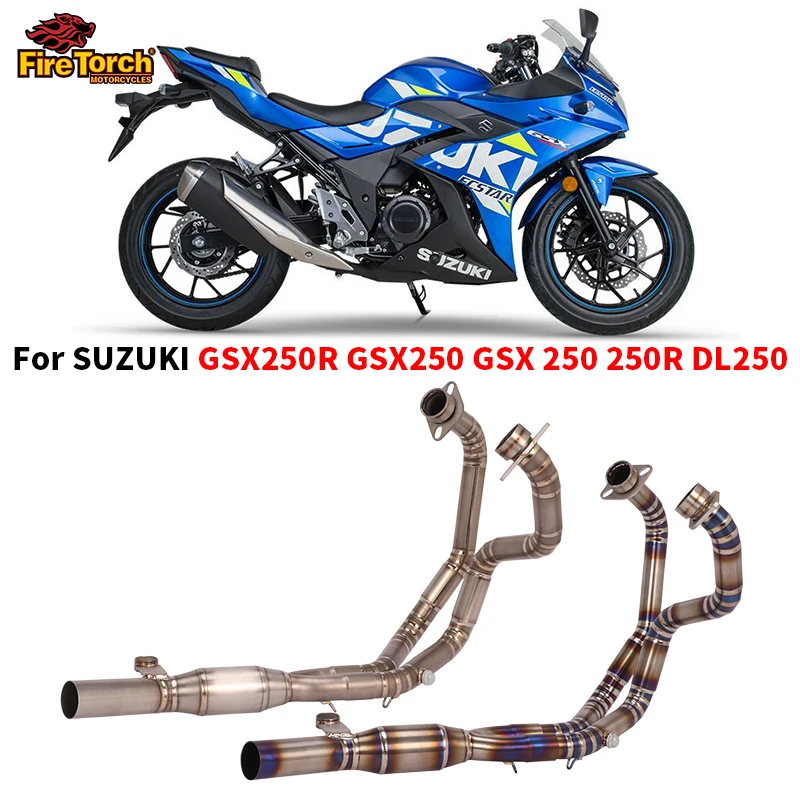 Full System Motorcycle Titanium alloy Front Link Pipe Exhaust For SUZUKI GSX250R GSX 250R DL250 2016 - 2022 Modify Moto Escape