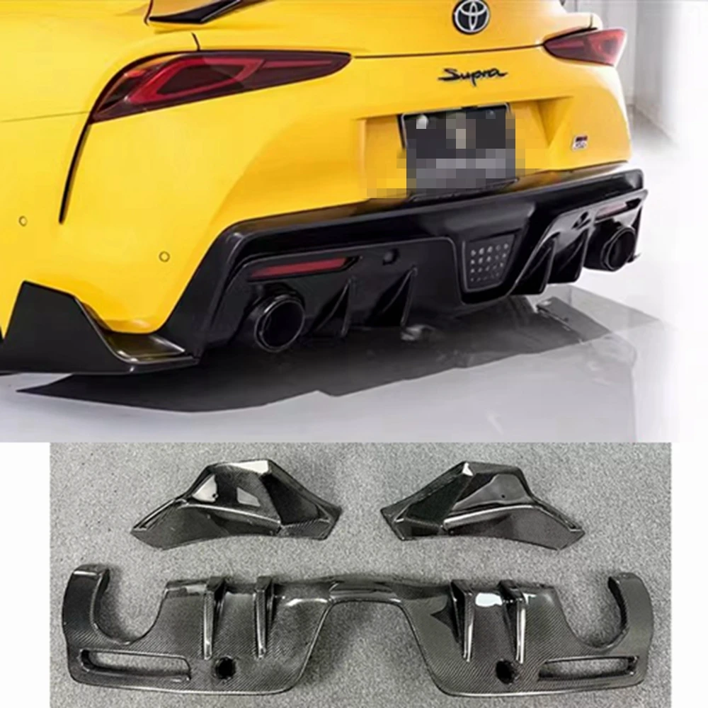 For Toyota Supra A90 A91 MK5 carbon fiber rear diffuser bumper wrap corner chin spoiler lip splitter Shunt upgrade body kit