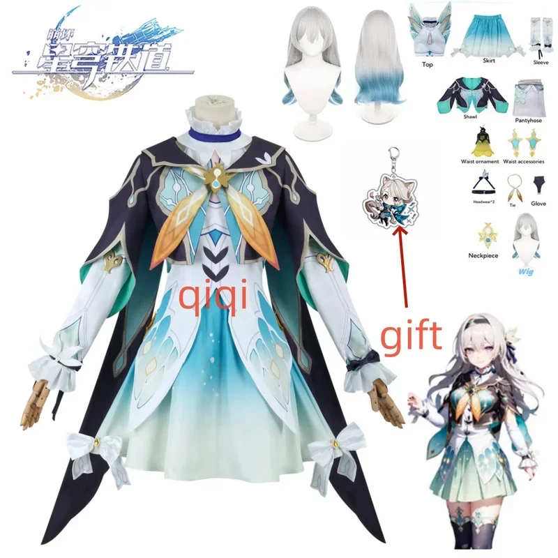 Game Honkai Star Rail Firefly Cosplay Costume Dress Uniform Wig Full Set Suits Uniform Firefly Cosplay Wig Costume Props