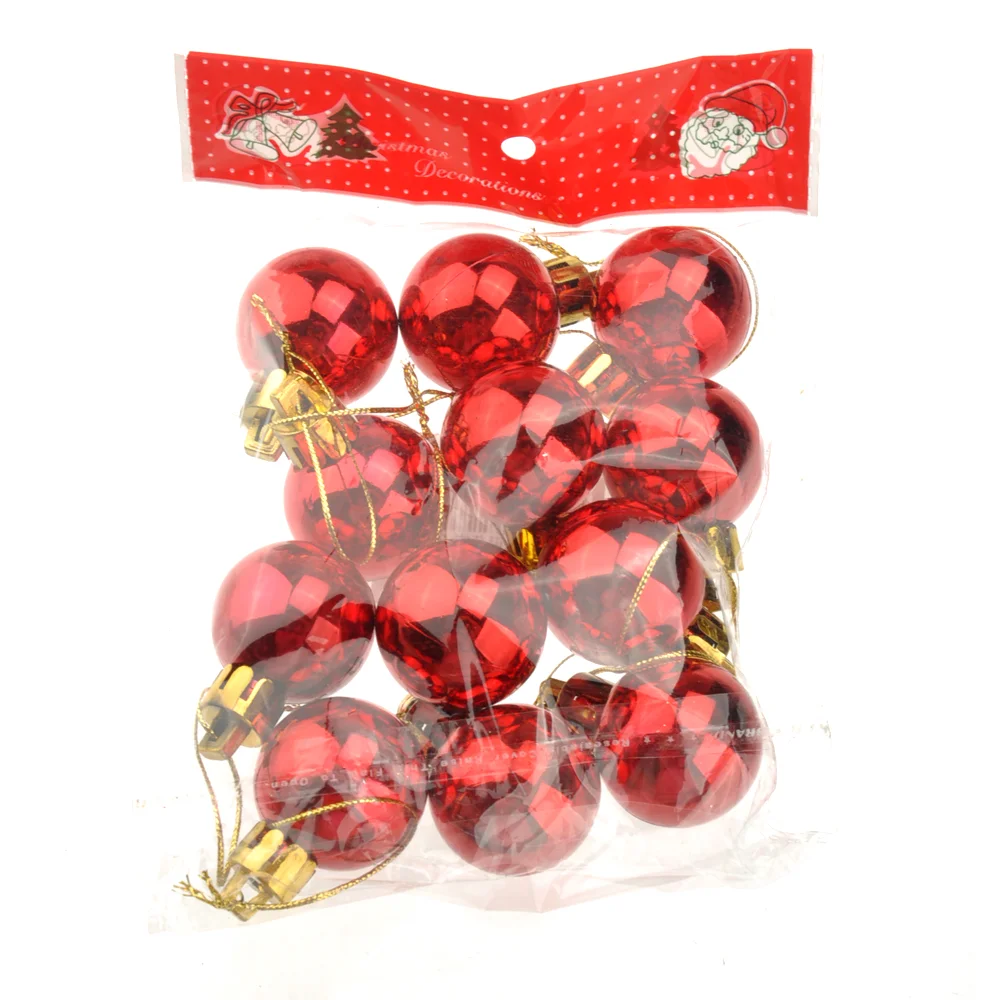 3 Cm 3cm Shining Christmas Baubles Round Balls Tree Party Decorative Decorations Mini