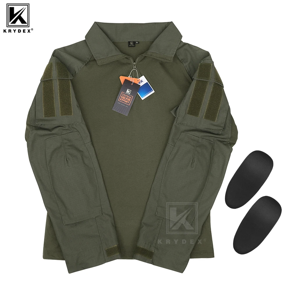

KRYDEX Gen3 Combat Shirt with Elbow Pads Rapid Assault BDU Long Sleeve Men Shirt Tactical Airsoft Clothing Uniform Tops