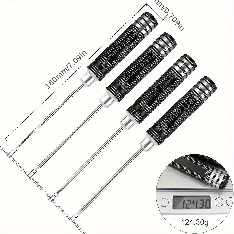 Hexagon Screwdriver Set/ 4pcs 1.5 mm 2.0 mm 2.5 mm 3.0 mm Keyed Screwdriver Repair Tool For Remote Control Cars/RC Helicopte