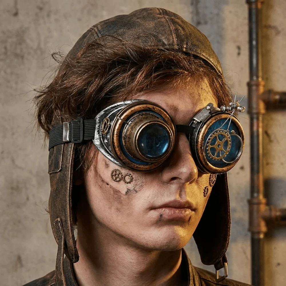 Óculos Steampunk com Lentes Co - Detachable Cosplay Prop avaliação e preço