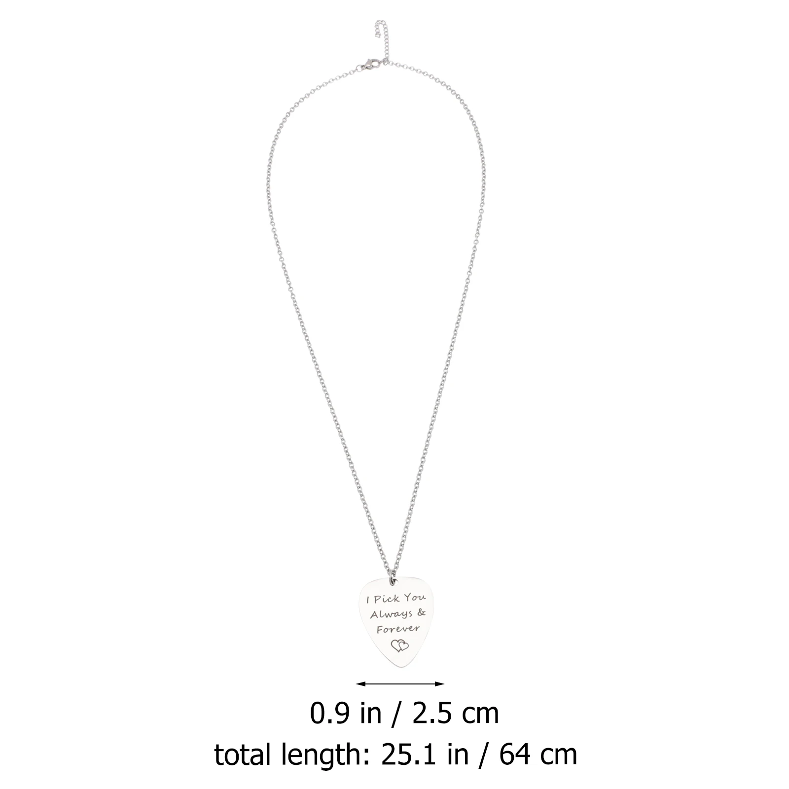 

Guitar Pick Durable Stainless Steel Pendant Guitar Pick Necklaces Practical Bass Ukulele Accessory Portable Jewelry Men