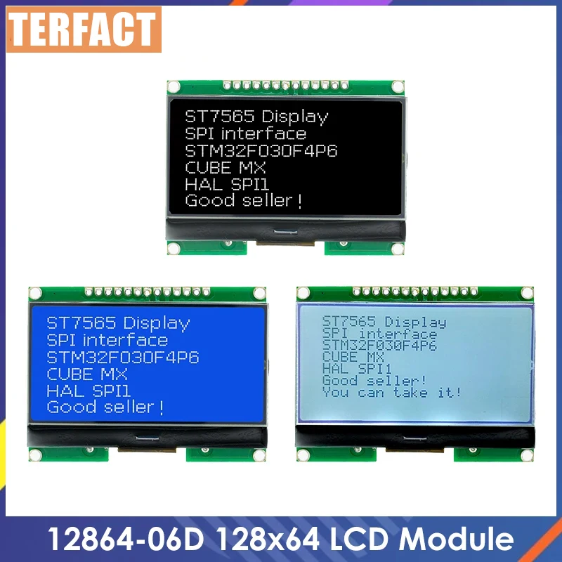 Lcd12864 12864-06D, 12864, módulo LCD, COG, con fuente china, pantalla de matriz de puntos, interfaz SPI