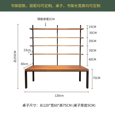 American country loft bedroom solid wood computer desk room double student writing desk bookshelf