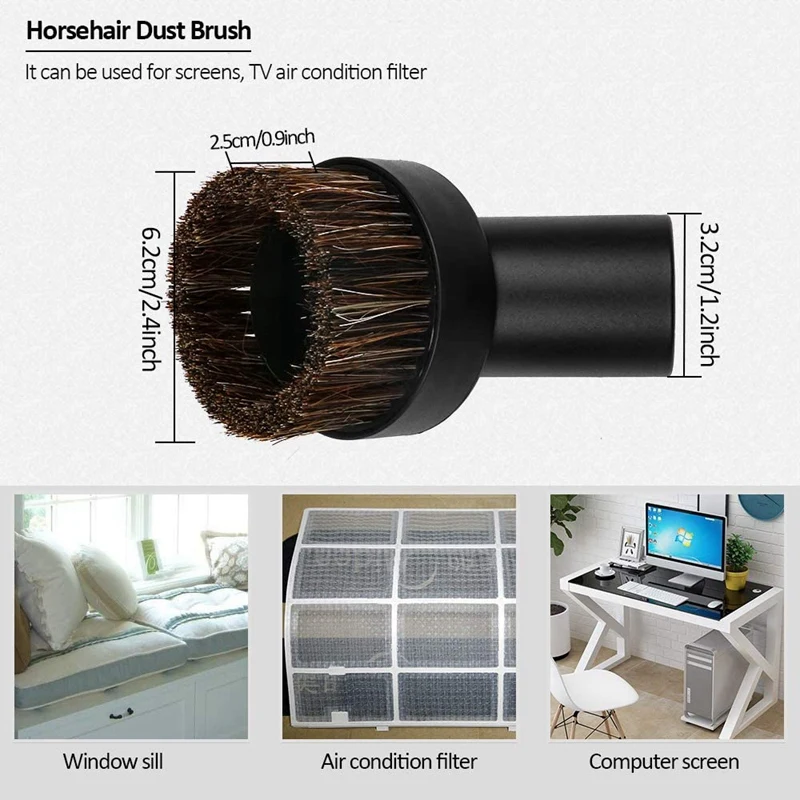 Vacuum Replacement 32Mm (1 1/4 Inch Vacuum Attachments) And 35Mm (1 3/8 Inch) Vacuum Accessories Dusty Brush Kit, 7 Set