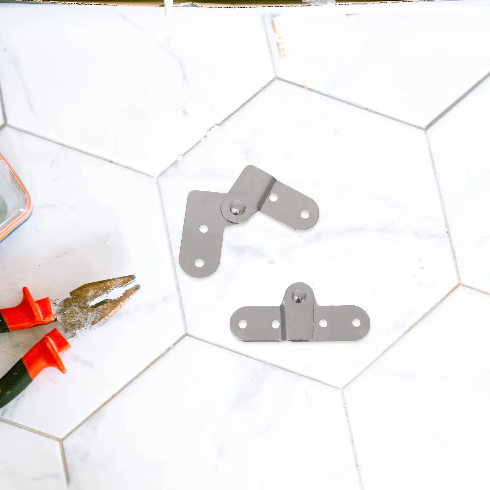 Picture 7: 2PCS Ladder Folding Hinges Rotatable Support Bracket Metal Hinge Invisible Heavy Duty Table Fixed Hinge Furniture Hardware
