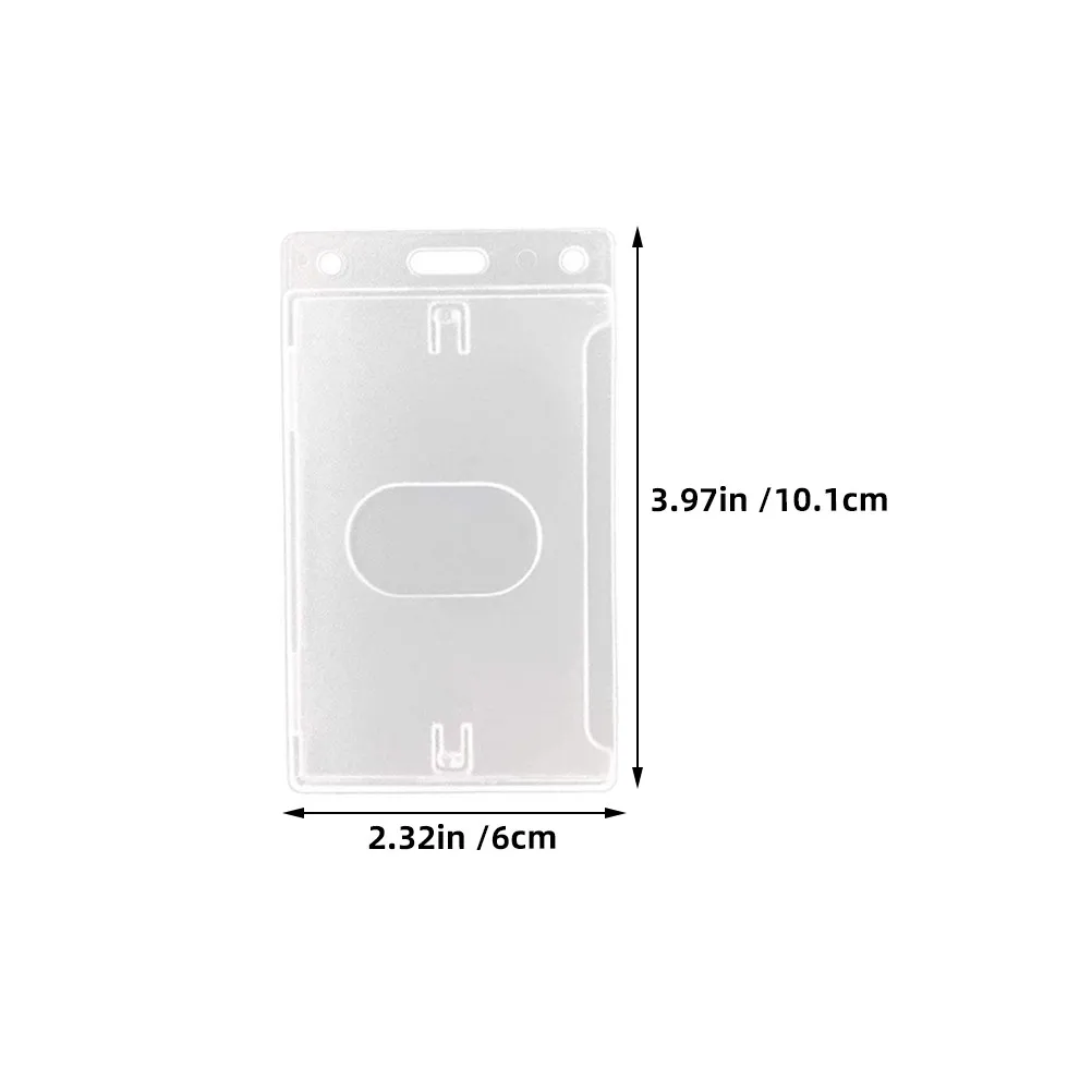 5Pcs Clear Rigid Plastic Id Badge Holder Hard Transparent Card Protector with Easy-Side Access for Conferences Events Schools