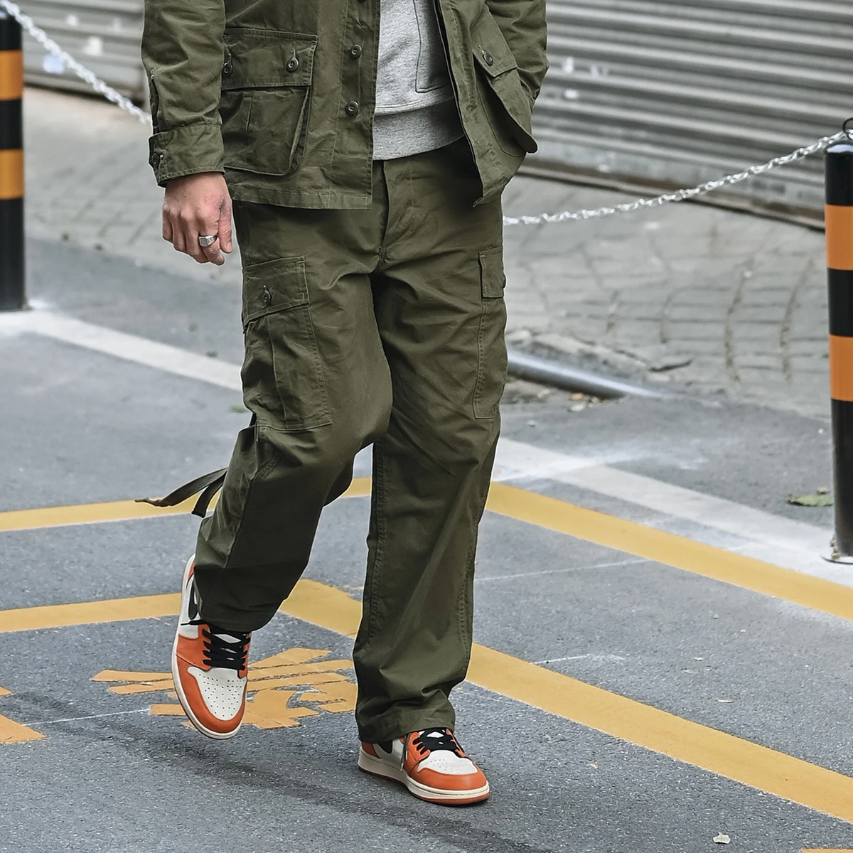 

Non Sto Initial st 963 TCU Vietnam War Pure Cotton Plain Weave Multi-ket Workwear Long Pants Casual Trousers