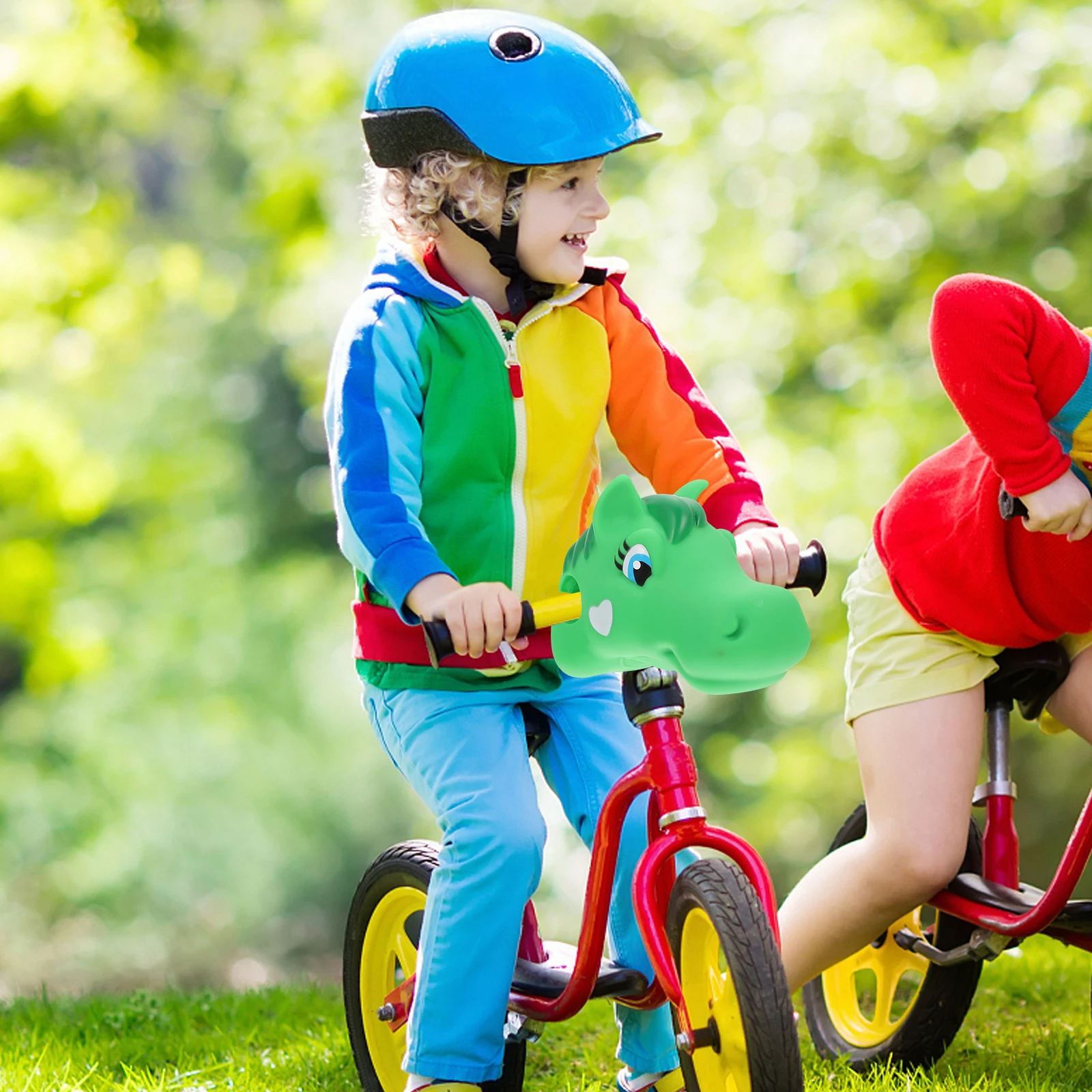 

Bicycle H Decorations Kids Scooter Cartoon Horse Head Silica Gel Adornment Durable Safe Easy Install Outdoor