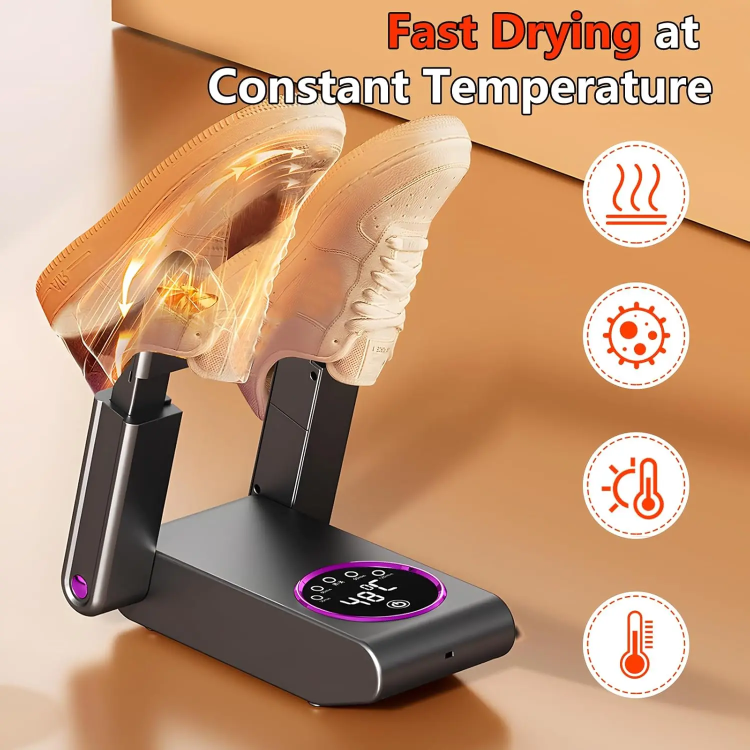 

2025 New Boot Dryer Shoe Dryer, Portable Adjustable Rack Boot Warmer Boot Dryer Uk with 360°Heat Blower 4 Timer