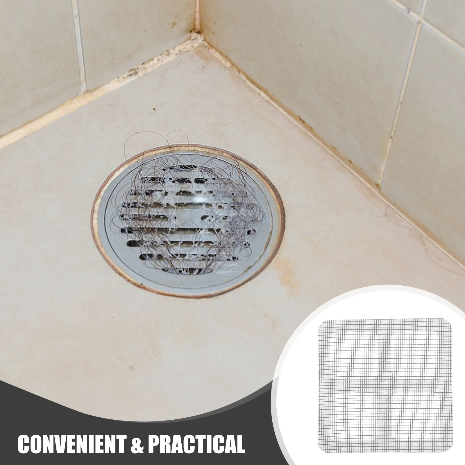 

20Pcs Floor Drain Sticker with Strong Adhesive Anti-Clogging Drain Filter Sticker for Bathroom Shower Stall Laundry Washbasin