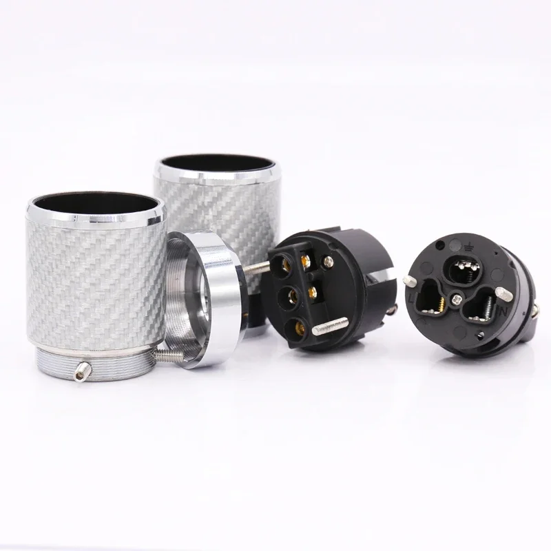 ألياف الكربون الاتحاد الأوروبي التيار الكهربائي المكونات IEC التوصيل الروديوم مطلي موصل hifi