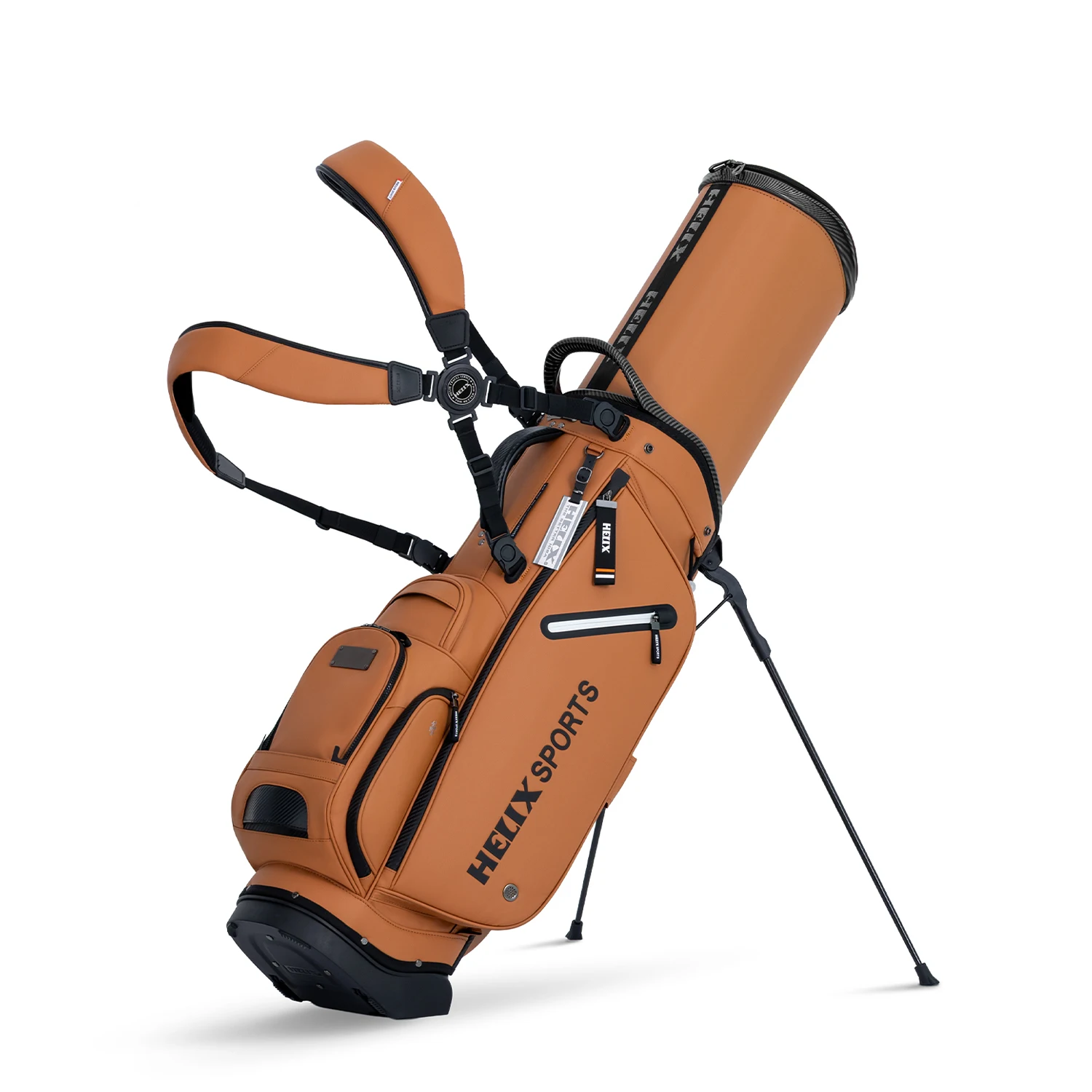 HELIX Golf Stand Bag with Wheels – 2-in-1 Travel Bag, Effortless Transport