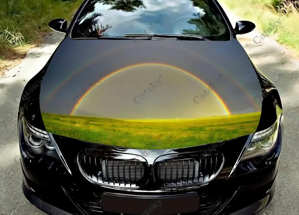 Natural Rainbow Custom Car Hood Vinyl Sticker Wrap Engine Cover Decal Full Color Graphic Auto Accessories Body Protective Film