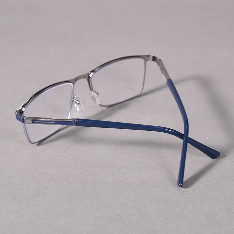 Blau Licht Lesebrille Männer Computer Leser Anti Glare Metall Rahmen mit Federscharnier Doppel Farbe Metall Brillen Rahmen + 100 – Detail 25