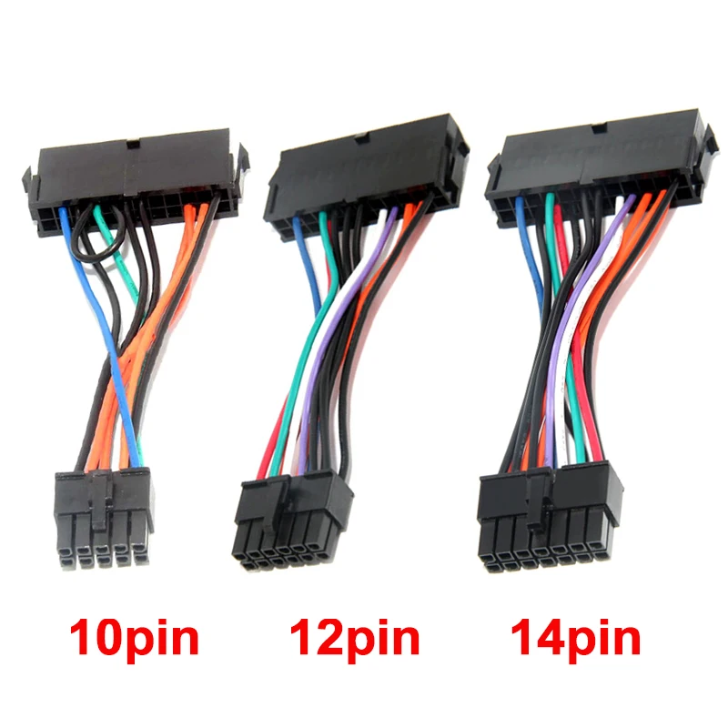

1pcs ATX 24-Pin Female To 10/12/14Pin Male Adapter Power Supply Cable Cord for Lenovo Motherboard 10cm