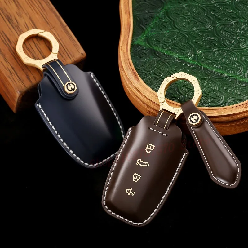 

Высококачественный индивидуальный чехол для ключей из натуральной кожи, защитный чехол для ключей, сумка-брелок для Great Wall HAVAL DaGou Chitu, автомобильный аксессуар