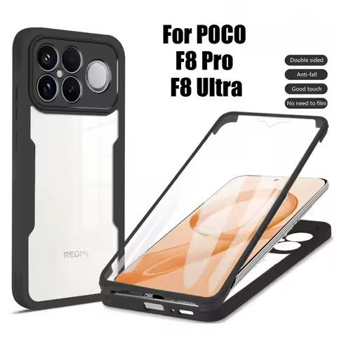 3IN1 360&deg; Screen Protector Transparent HD Case for POCO F8 Pro F8 Ultra M7 M7 Pro F7 Ultra X7 Pro C85 Ott Box Armor Back Cover