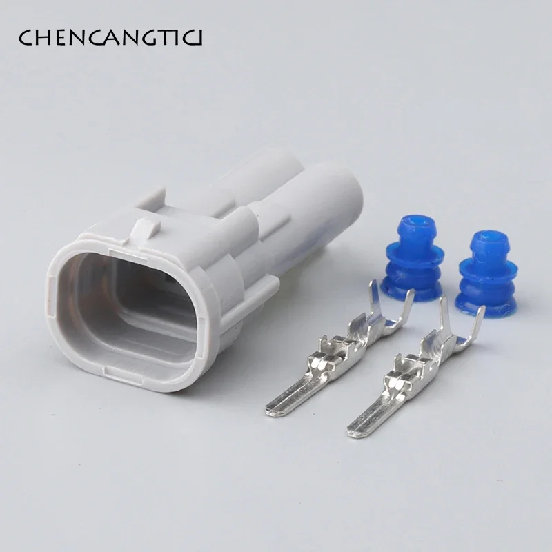 1 Set 2 Pin Waterproof Top Slot Fuel Injector Cable Connector Nippon Denso Male Female Plug Socket 6189-0060