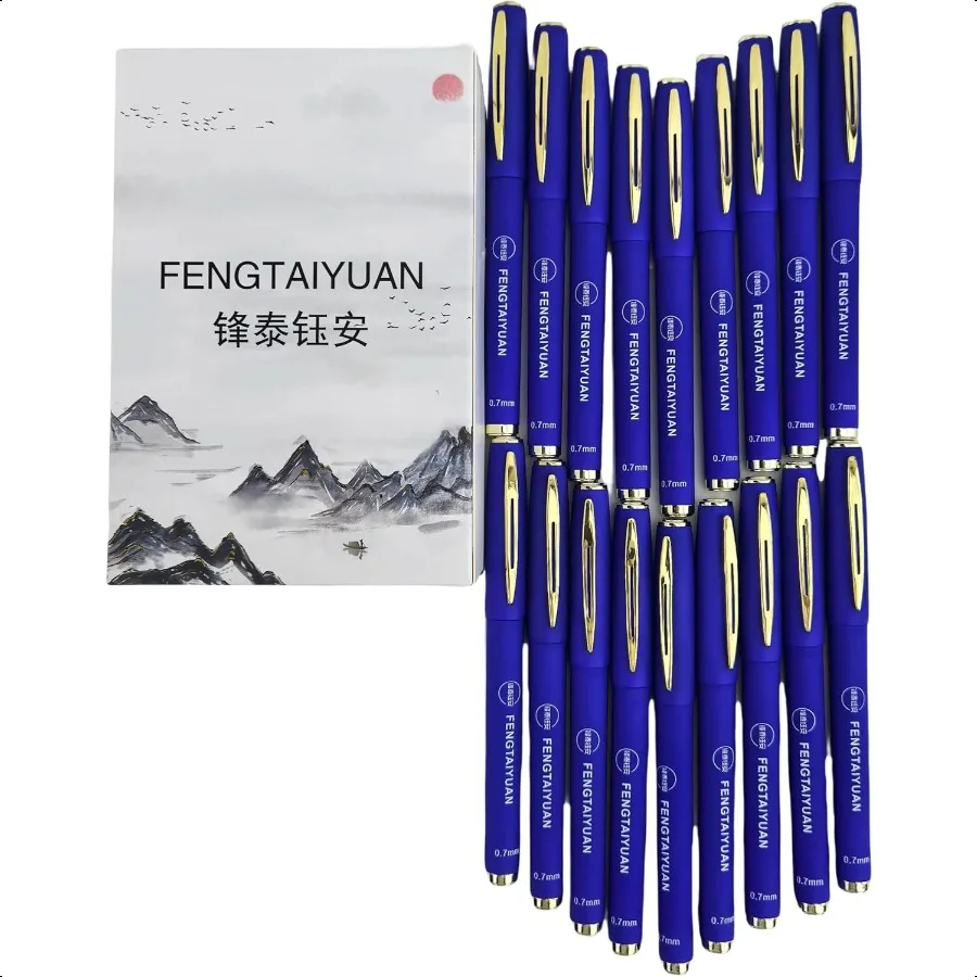 

B07P18 Blue Gel Ink Rollerball Pens Comfortable NonSlip Grip Blue Ink Fine Point 0.7mm QuickDrying Ink 18Piece Box B07P18