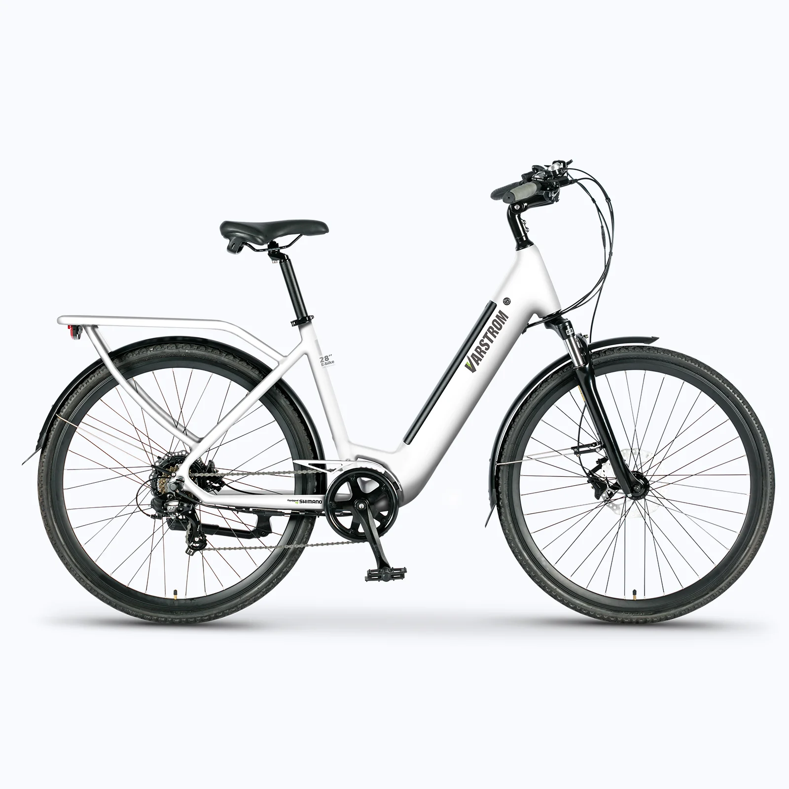 28 inch elektrische fiets voor woon-werkverkeer, 120 km bereik, 250W, 36V 13Ah accu, snelheid 25 km/u, 7 versnellingen, schijfremmen E-bike