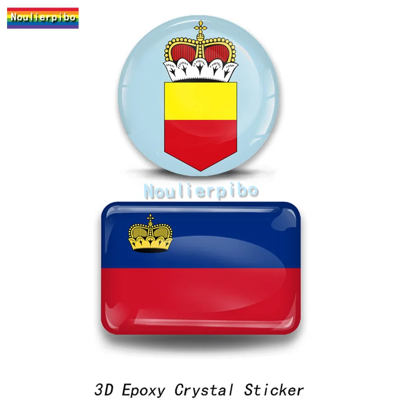 

3D Epoxy Resin Liechtenstein Flag National Emblem Car Dome Sticker Vinyl Decal for Car Body Decoration Motorcycle Trolley Case