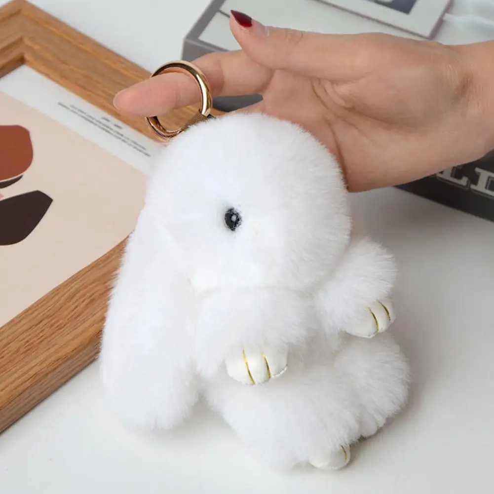 

15 см милый плюшевый брелок с кроликом, женский меховой помпон, игрушка-ангел, кролик, подвеска-заяц, автомобильный меховой брелок, куклы, сумка для ключей для девочек, плюшевая сумка