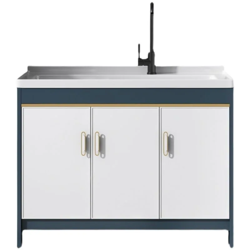 Aluminum laundry cabinet floor-to-ceiling balcony laundry pool integrated washbasin with rubbing board